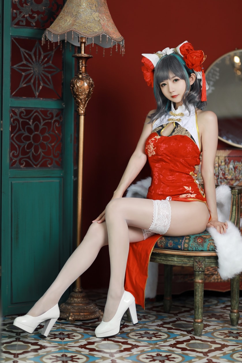 51酱 –-碧蓝航线-柴郡新春旗袍作品图片未删减