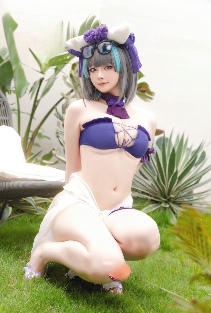 屿鱼-柴郡泳装(碧蓝航线)cos作品欣赏